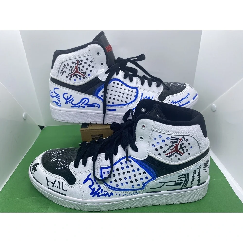 Jordan Access White Black Athletic Sneaker AR3762-101 Mens Size 11